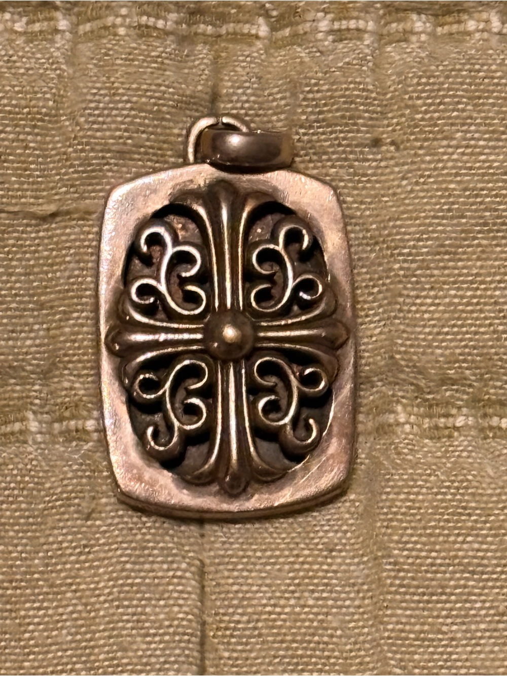 Chrome Hearts Silver Fleur Cross Pendant